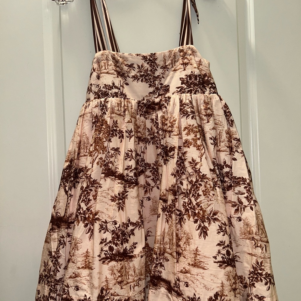 Anthropologie Brown Spaghetti Strap Mini Sundress for Weddings